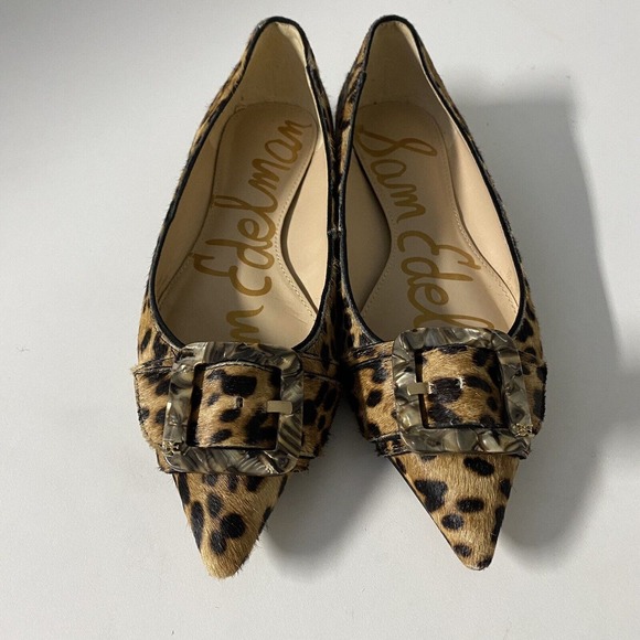 Sam Edelman Sonja Ballet Flat Brown Leopard Animal Calf Hair Leather Buc… - Picture 4 of 8